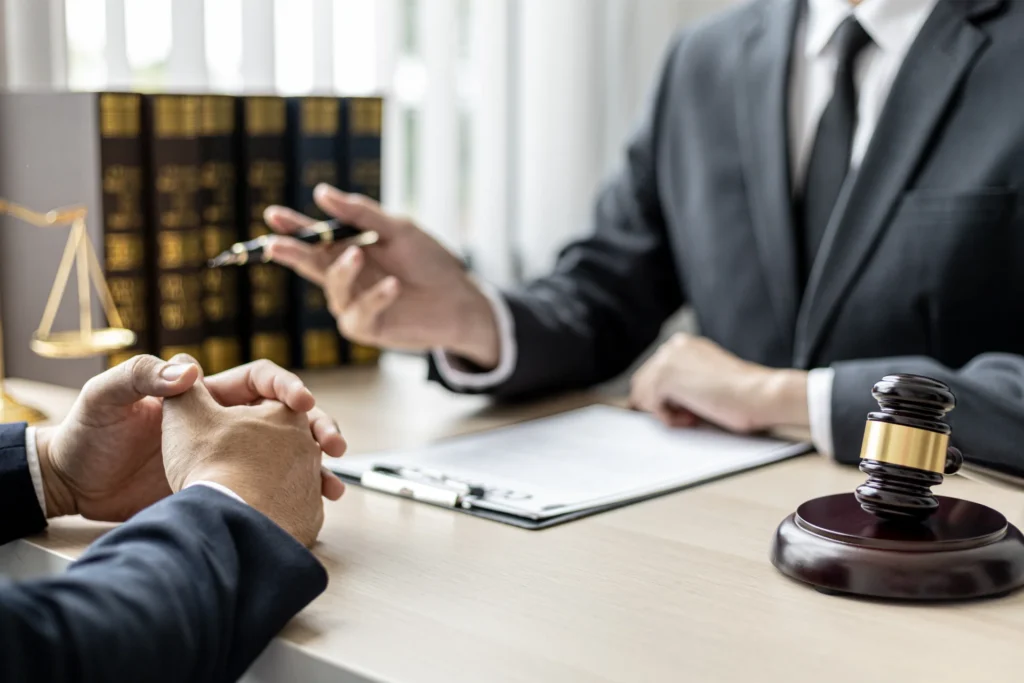 Client filing slip and fall lawsuit in lawyers office