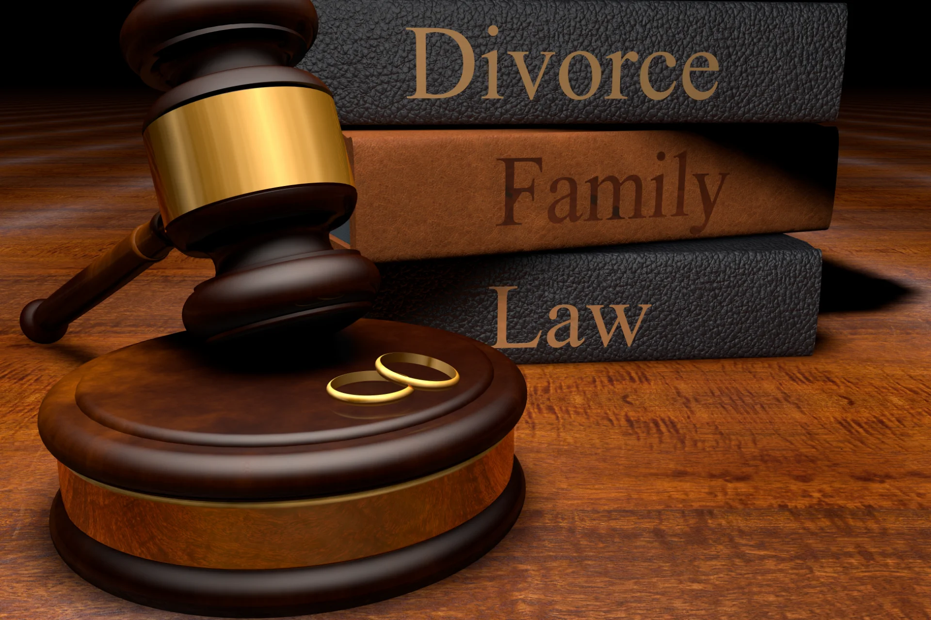 Gavel and divorce books in Florida