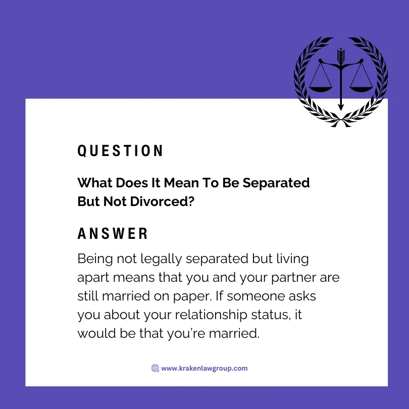 An answer post on what does it mean to be not legally separated but living apart 