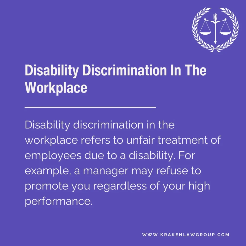A definition post on the meaning of disability discrimination in the workplace