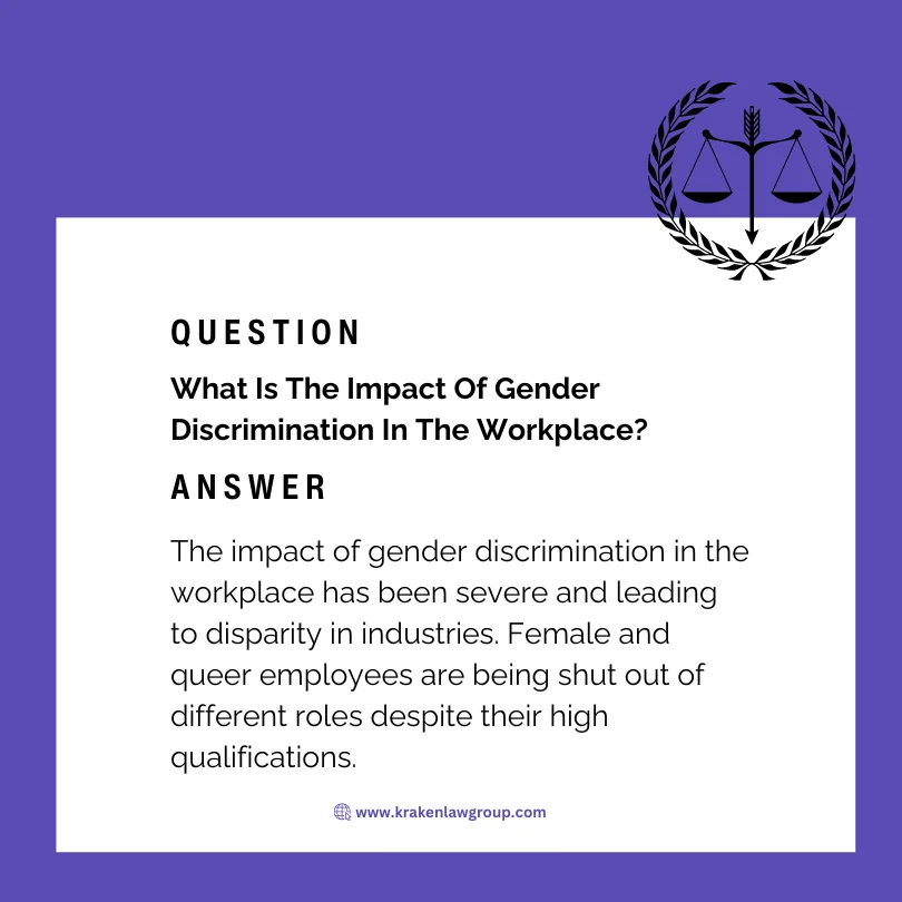 An infographic on the impact of gender discrimination in the workplace 