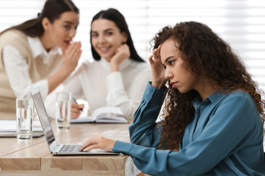 Asian woman facing workplace discrimination