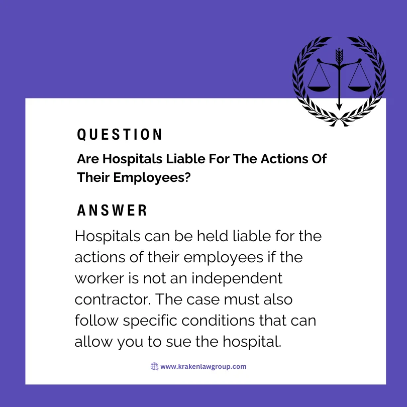 An answer post explaining whether hospitals are liable for employee actions