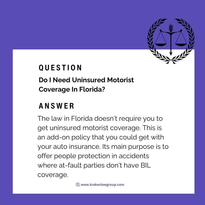 A post answer if you need uninsured motorist coverage in Florida