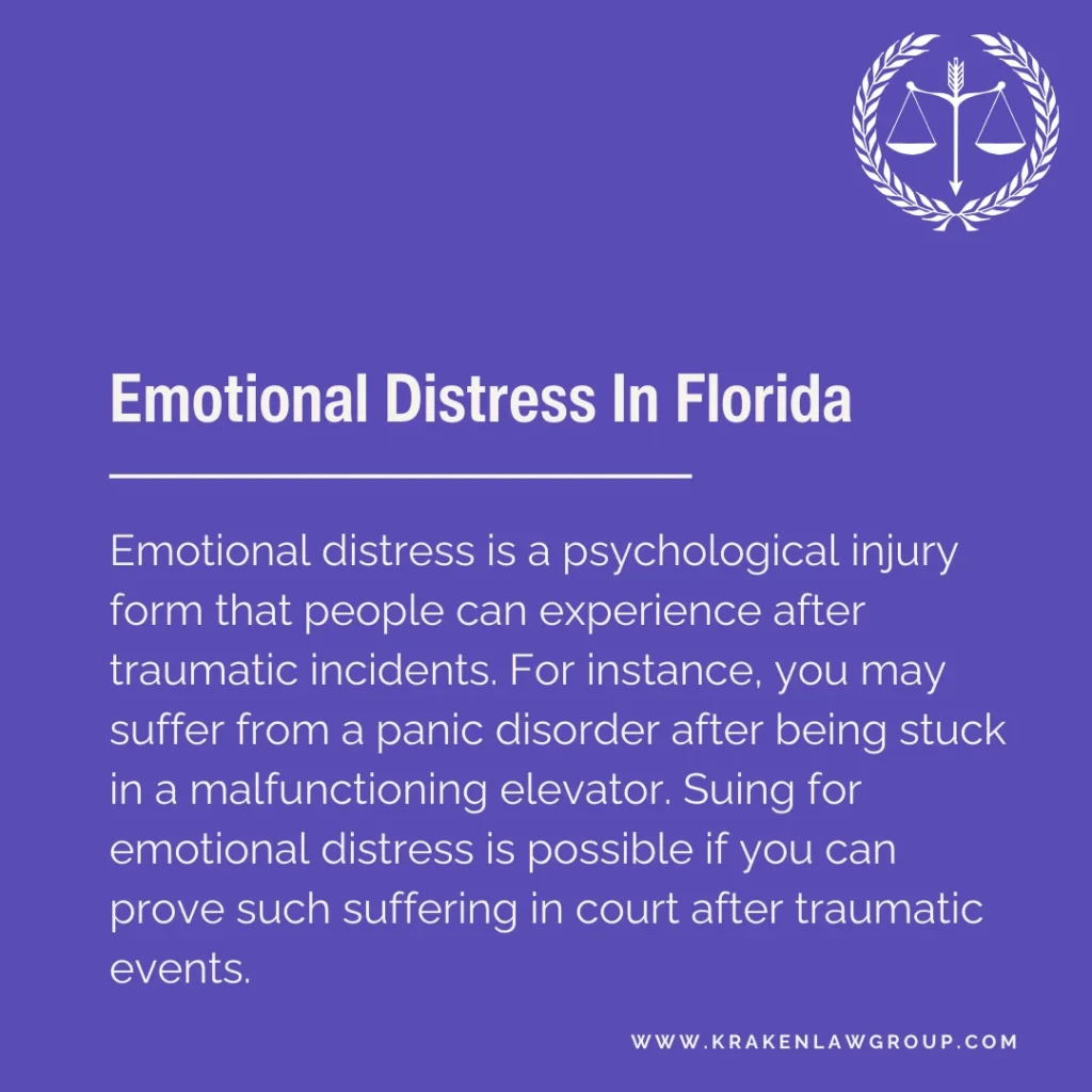 An answer post explaining emotional distress in Florida