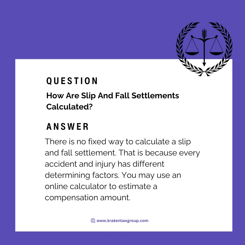 An answer post explaining how are slip and fall settlements calculated 